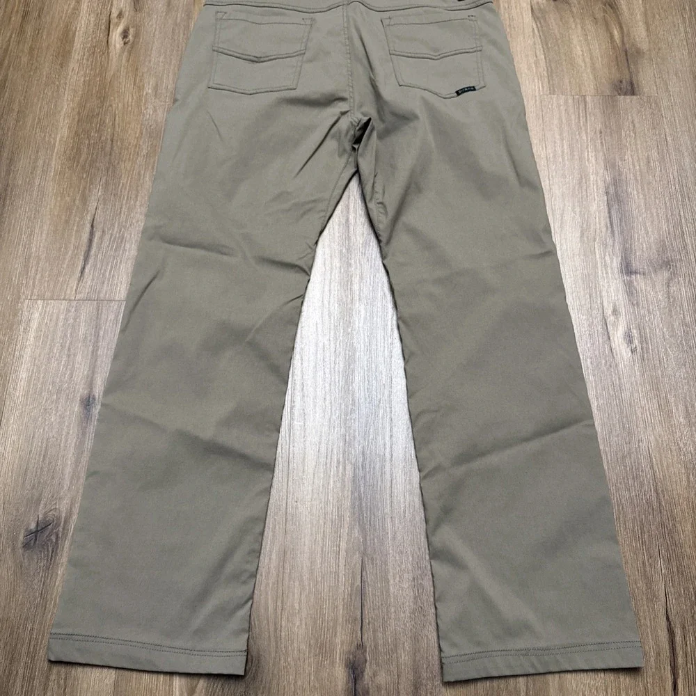 PrAna Brion Pants Men's 34x29 Straight‎ Nylon Blend Stretch Slim Fit Brown Green - Picture 11 of 11